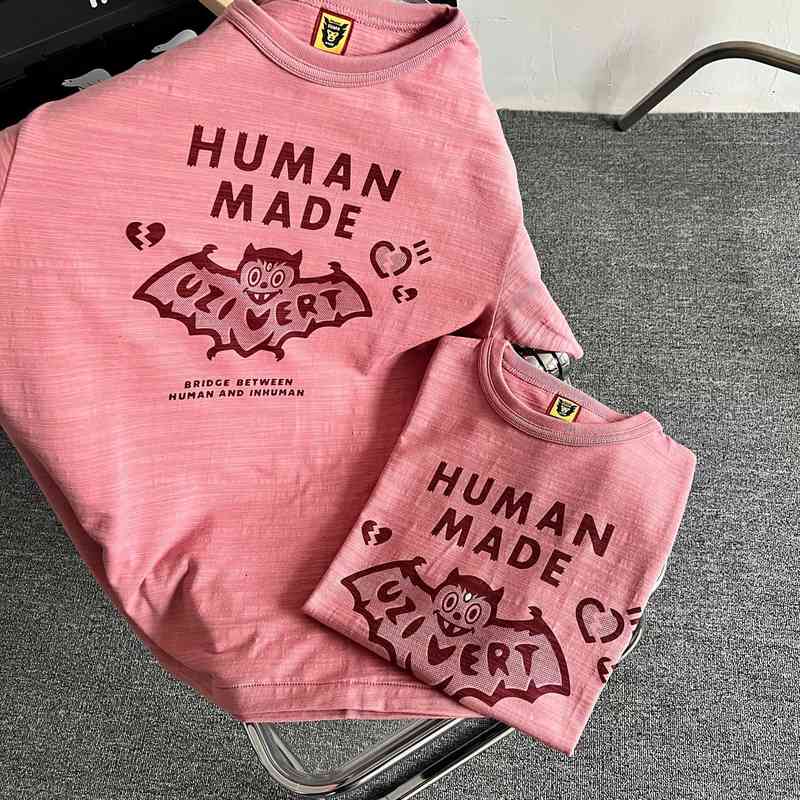 Human Ceiling Made Uzi Vert Bat Slub Cotton Men's and Women's Loose T-shirt Couple Round Neck Short Sleeve