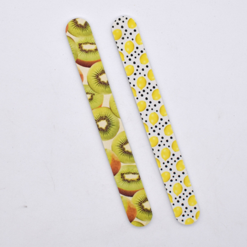 Fruit print Nail File Buffer Sanding Washable Manicure Tool Nail Art Polish Sandpaper Strip Bar Polishing