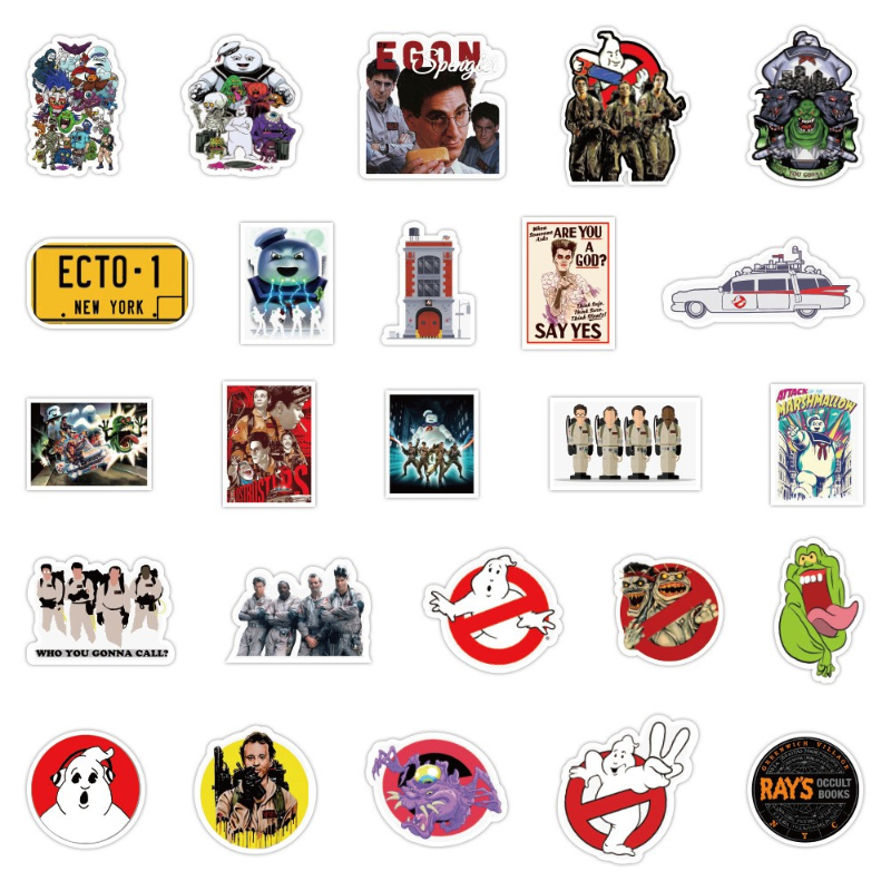 50Pcs/Lot Funny Comedy Movies Ghostbusters Stickers Graffiti Stickers for DIY Luggage Laptop Skateboard Motorcycle Bicycle Sticker