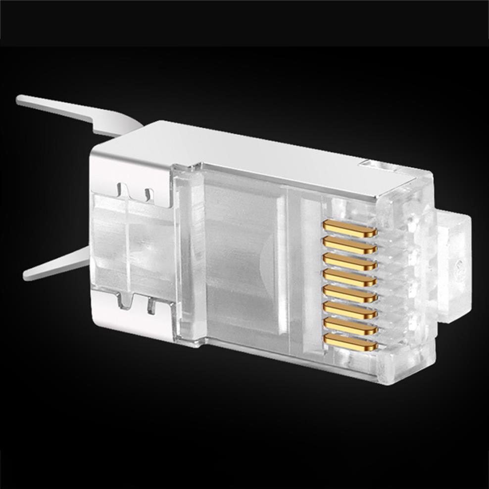 Epacket Cat6a Cat7 RJ45 Connector Crystal Plug Shielded FTP Modular Connectors Network Ethernet Cable2516