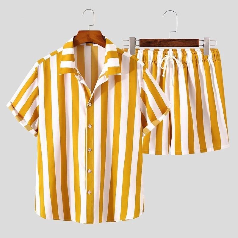 Men's Tracksuits Men Outfit Set Fashion Striped Sets Streetwear Lapel Short Sleeve Shirt Drawstring Shorts 2022 Casual Men's Hawaiian Su, Black
Men's Tracksuits Men Outfit Set Fashion Striped Sets Streetwear Lapel Short Sleeve Shirt Drawstring Shorts 2022 Casual Men's Hawaiian Su, Black