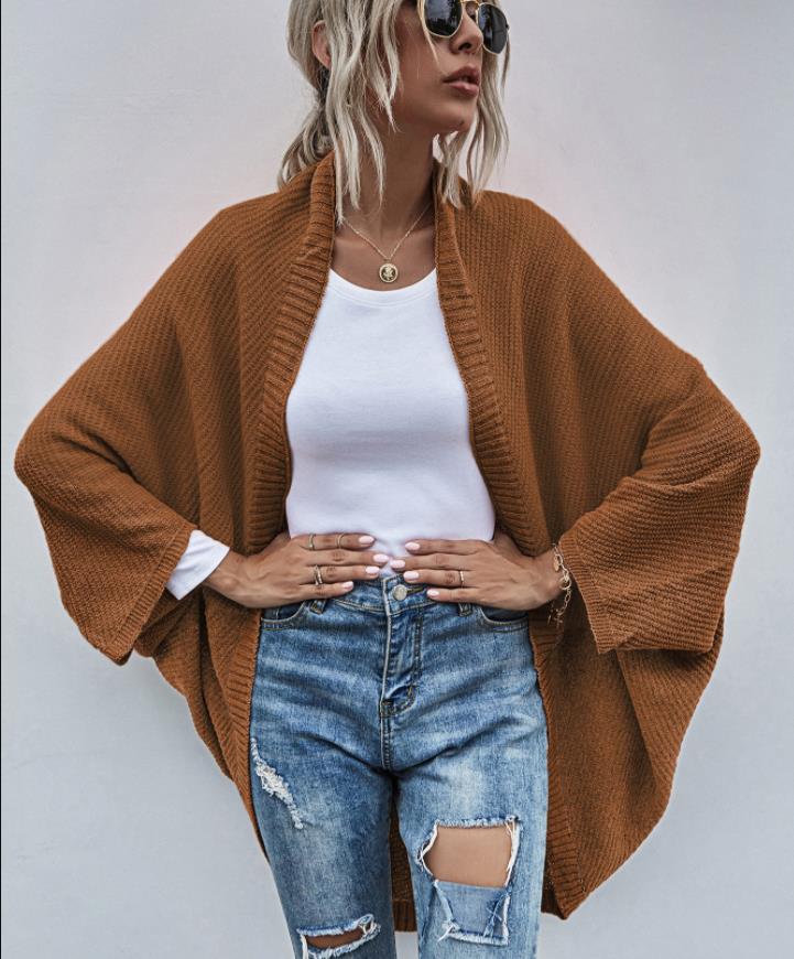 Cardigan Sweaters Womens Oversized Open Front Batwing Knit Long Outwear Slouchy Wrap Tops S M L XL