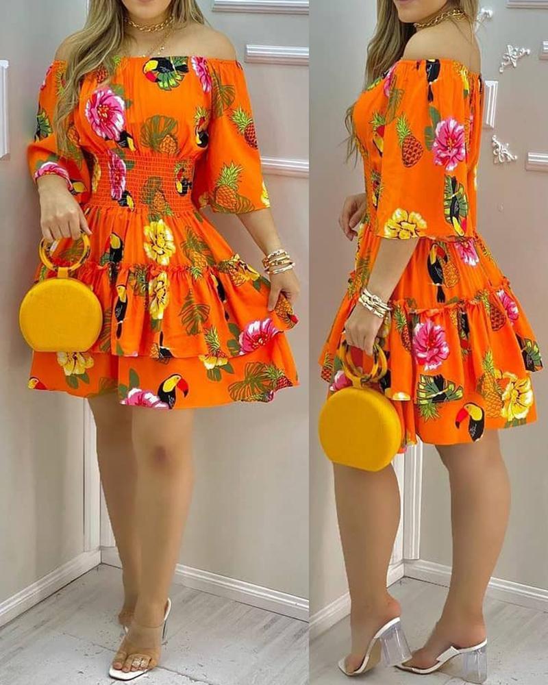 Casual Dresses Fashion Elegant Fruit Print Off Shoulder Short Sleeve Kawaii Fairy High Waist Pleated A-Line Dress Summer Women' Party, Orange
Casual Dresses Fashion Elegant Fruit Print Off Shoulder Short Sleeve Kawaii Fairy High Waist Pleated A-Line Dress Summer Women' Party, Orange