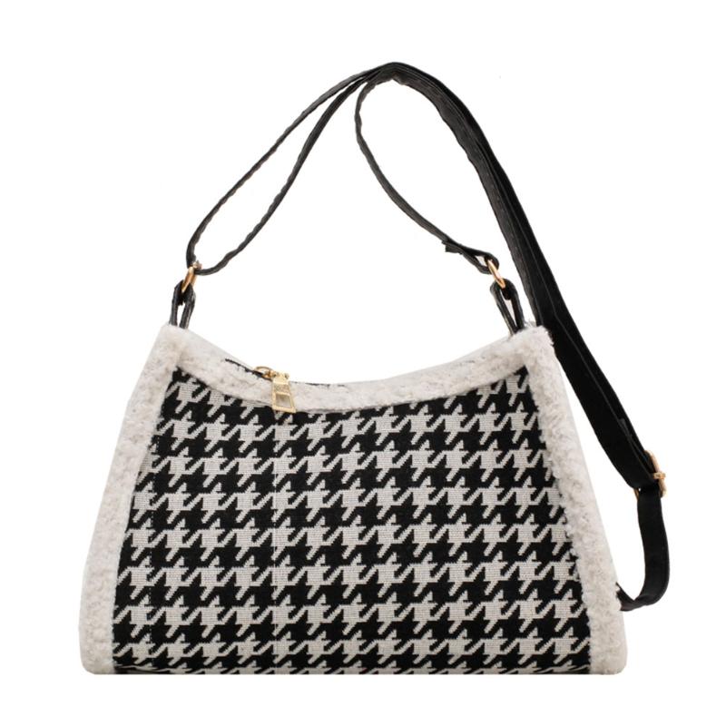 Evening Bags Fashion Women Shoulder Bag Woolen Cloth Checkered Print Messenger Vintage Handbags Casual Ladies Crossbody, Black
Evening Bags Fashion Women Shoulder Bag Woolen Cloth Checkered Print Messenger Vintage Handbags Casual Ladies Crossbody, Black