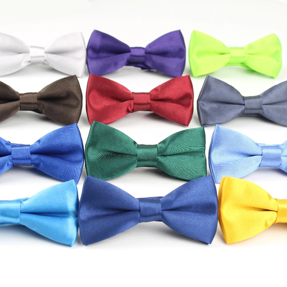 Cute Soild Color Kids Butterfly Bow Ties for Children Boys Girls Necktie Wedding Party Satin Bowtie Pet Dog Cat Neck Jewelry