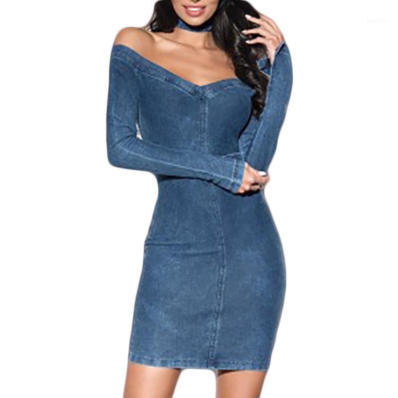 Casual Dresses Spring Summer Bodycon Dress Women Elegant Denim Off Shoulder Long Sleeve Mini Sexy Vestidos Verano LWL1710, Blue
Casual Dresses Spring Summer Bodycon Dress Women Elegant Denim Off Shoulder Long Sleeve Mini Sexy Vestidos Verano LWL1710, Blue