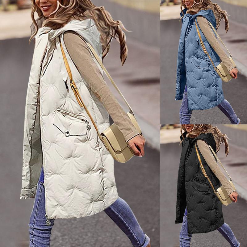 Women's Trench Coats Winter Coat Vest Hoodie Women Sleeveless Warm Long Down With Pockets Quilted Jacket Outdoor FemmeWomen's, White
Women's Trench Coats Winter Coat Vest Hoodie Women Sleeveless Warm Long Down With Pockets Quilted Jacket Outdoor FemmeWomen's, White