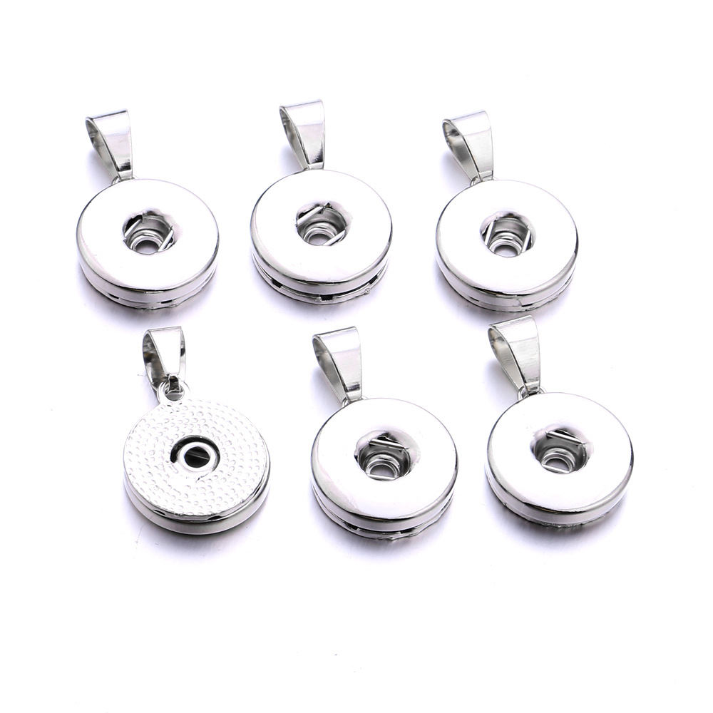 Silver Gold Alloy 12mm 18mm Ginger Snap button Base charms For Snaps Bracelet Necklace DIY Jewelry Accessory