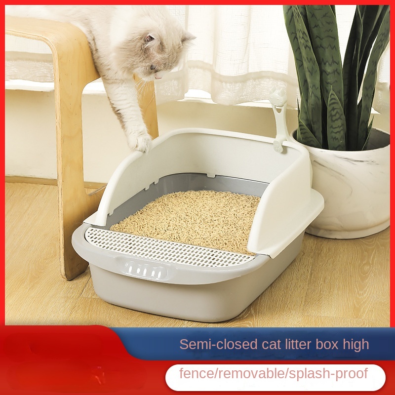Large Litter Box Splash-Proof Semi-Enclosed Cat Toilet Deodorant Kittens Cage Removable Pet Supplies(The logistics price Pls Contact us)