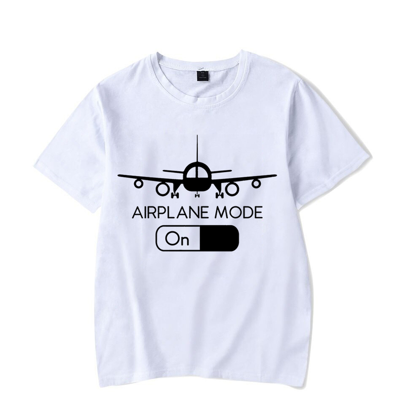 Funny Pilot Flying Airplane Mode T Shirts Women And Men Summer Cotton Harajuku Short Sleeve O Neck Streetwear Luminous Black T-shirt 220607