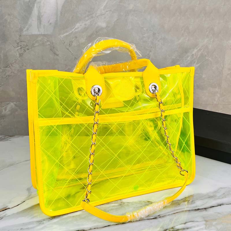Transparent Jelly Bags Laser Handbag Dazzle Colour Tote Bag Chain Beach Bag Women PVC Handbags Thread Hardware Hasp High Quality Wallets, #2;39*30cm
Transparent Jelly Bags Laser Handbag Dazzle Colour Tote Bag Chain Beach Bag Women PVC Handbags Thread Hardware Hasp High Quality Wallets, #2;39*30cm