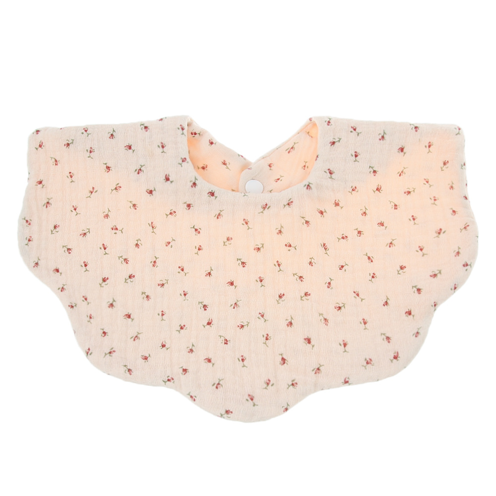 INS Simple baby bibs 100% cotton Flower Print Wave Shape Girl Infants Baby Feeding Bib 18 Colors