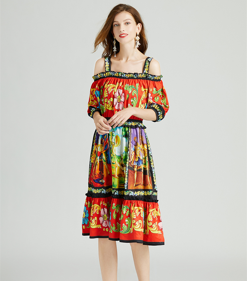 Summer Short Sleeve Prom Floral Dress Woman Designer Sexy Suspenders Off Shoulder Print Party Cocktail Dresses Runway 2022 Woman Clothes Sweet Slim Beach Midi Frock
Summer Short Sleeve Prom Floral Dress Woman Designer Sexy Suspenders Off Shoulder Print Party Cocktail Dresses Runway 2022 Woman Clothes Sweet Slim Beach Midi Frock