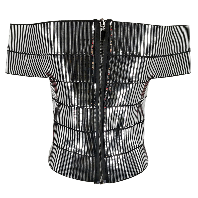 Young Gee Women Gold Silver Camis Wrapped Bustier Off the Shoulder Tank Crop Tops Sexy Summer Short Sleeve Club Cropped Feminino 220316