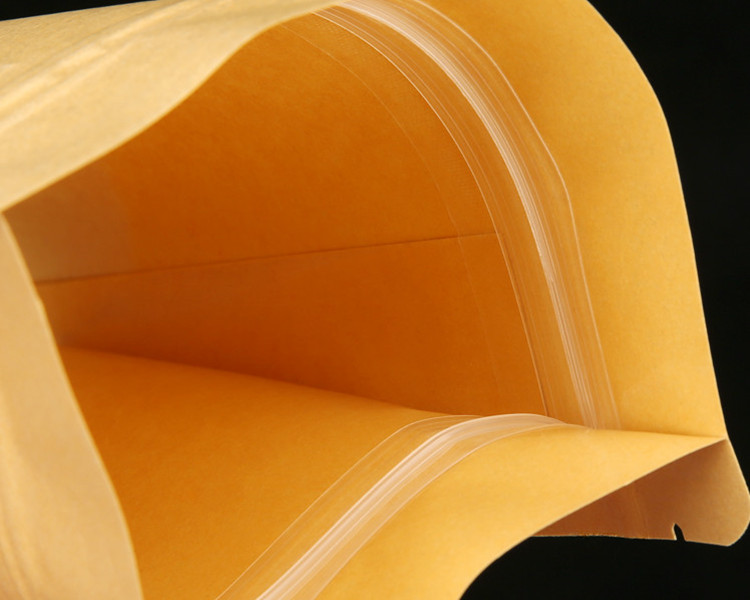 100pcs 3D Thick Stand up Kraft Paper Window Packaging Bag Resealable Coffee Beans Seeds Snack Tea Cereals Powder Wedding Party Gifts Heat Sealing Stor