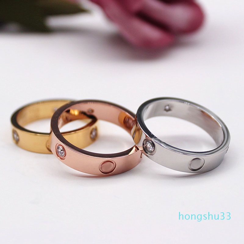 2022 new High Polished Classic Design Women Lover Rings 3 Colors Stainless Steel Couple Rings Fashion Design Women Jewelry Wholesale