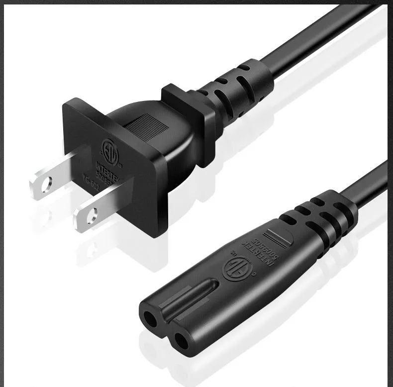 1.5m 2 core American plug cable US standard for printer audio sound AC power cord