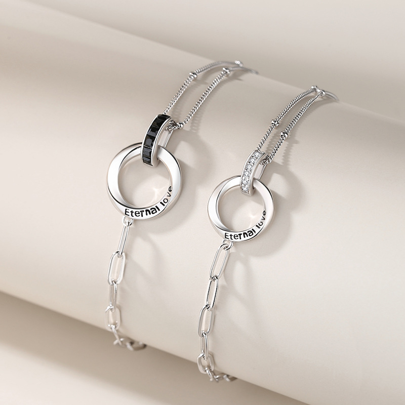 New Mobius Double Rings Chain Bracelet 925 Silver Men Women Top S925 Exquisite Zircon Bracelets Quality Jewelry Gifts for Lovers
New Mobius Double Rings Chain Bracelet 925 Silver Men Women Top S925 Exquisite Zircon Bracelets Quality Jewelry Gifts for Lovers