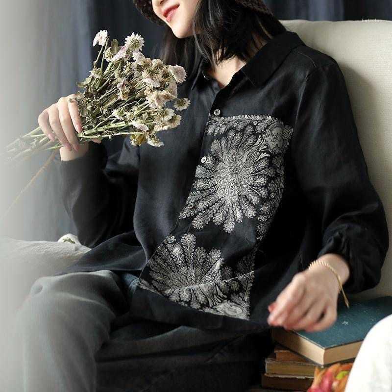 Women's Blouses & Shirts Literature And Art Printed Cotton Linen Shirt Long Sleeve Loose Large Size Design Temperament Versatile Casual Top, Black
Women's Blouses & Shirts Literature And Art Printed Cotton Linen Shirt Long Sleeve Loose Large Size Design Temperament Versatile Casual Top, Black