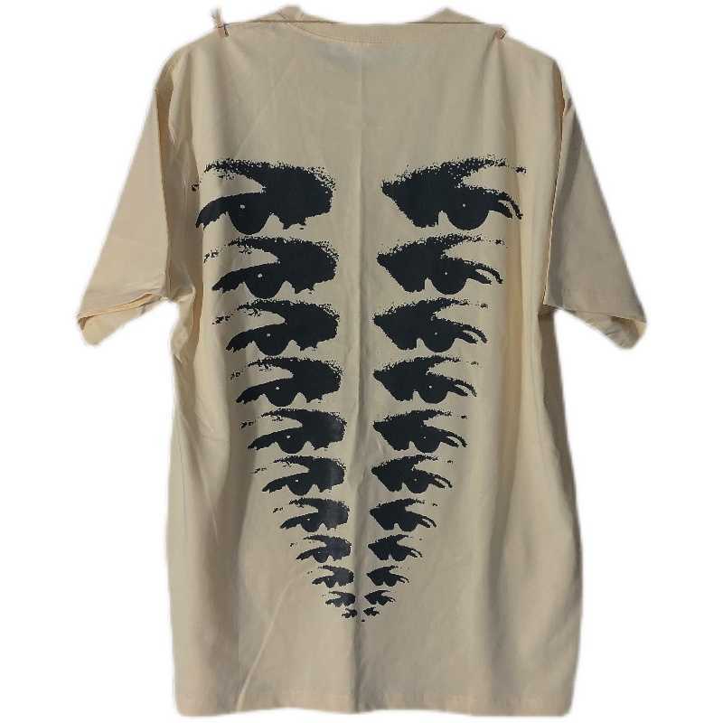Men's T-Shirts Heavy retro Kiko style vintage eyes back print loose couple American style niche ins short sleeve, Milk apricot
Men's T-Shirts Heavy retro Kiko style vintage eyes back print loose couple American style niche ins short sleeve, Milk apricot