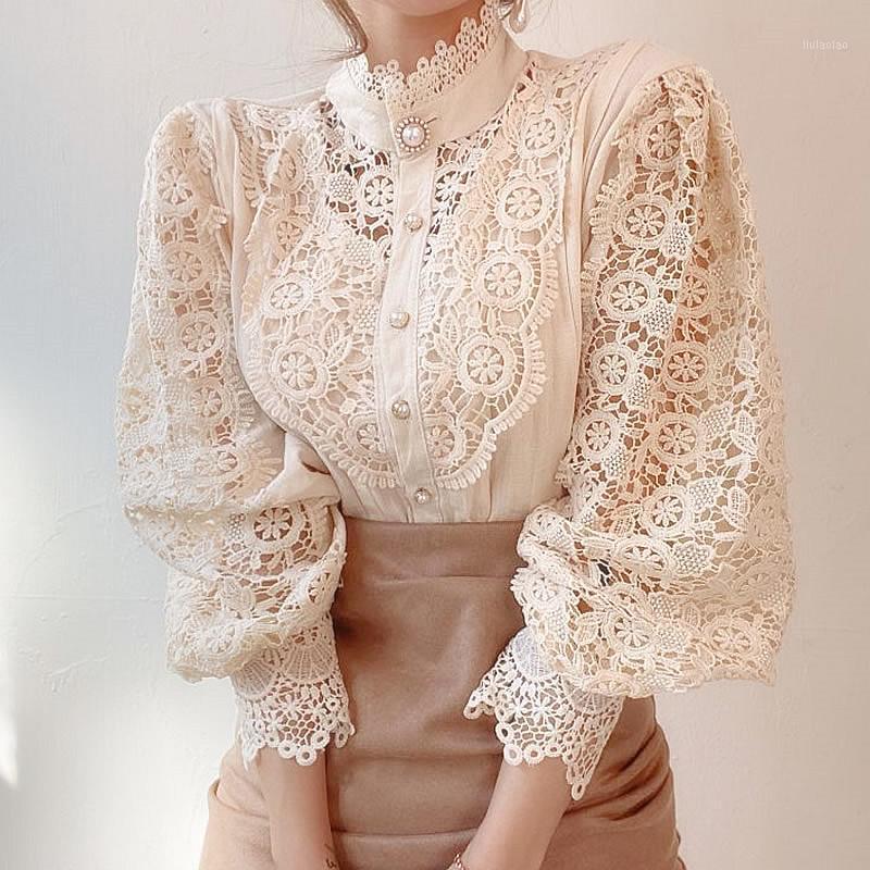 Women's Blouses & Shirts Women Luxury Lace Embroidery Long Ruffles Sleeved Soft Black White Party Sweety Ladies Blouse Tops NS768, Beige
Women's Blouses & Shirts Women Luxury Lace Embroidery Long Ruffles Sleeved Soft Black White Party Sweety Ladies Blouse Tops NS768, Beige