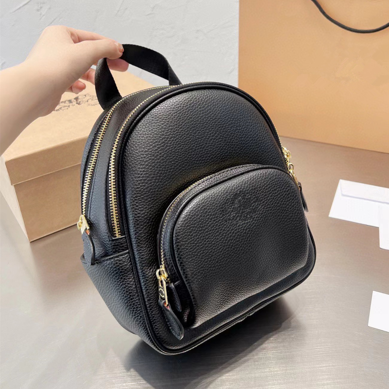 New Backpack Fashion School Bag Leather Large Capacity Handbag