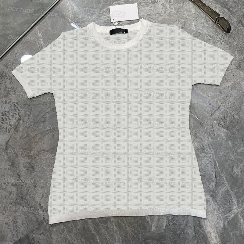 Knitted Womens Tees Letter Short Sleeve Tops Round Collar Knits for Women, Purple