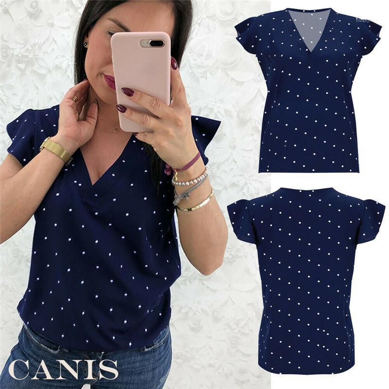 Women' Blouses & Shirts 2022 Arrival Women Tops Casual V-Neck Short Sleeves Ruffles Spring Summer Chiffon Polka Dots, Navy blue
Women' Blouses & Shirts 2022 Arrival Women Tops Casual V-Neck Short Sleeves Ruffles Spring Summer Chiffon Polka Dots, Navy blue