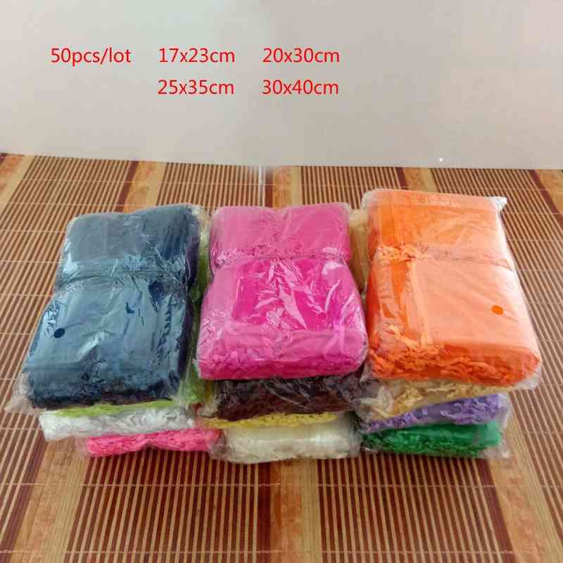 50pcs 17x23 20x30 Packaging Drawable Organza Bag Pouches Wedding Party Decoration Gift Jewelry Packing Bags
50pcs 17x23 20x30 Packaging Drawable Organza Bag Pouches Wedding Party Decoration Gift Jewelry Packing Bags