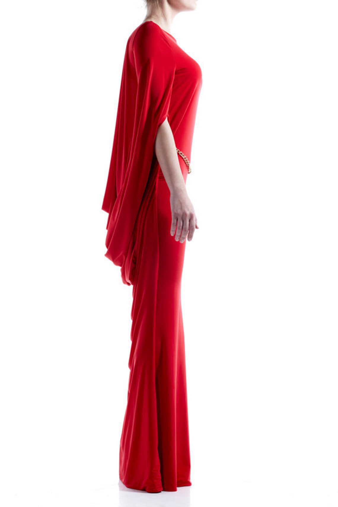 Sexy Open Back Red Evening Dresses For Women 2022 Spring Autumn Chic Ruched Long Sleeve Mermaid Prom Celebrity Party Gowns Floor Length Elegant Specia