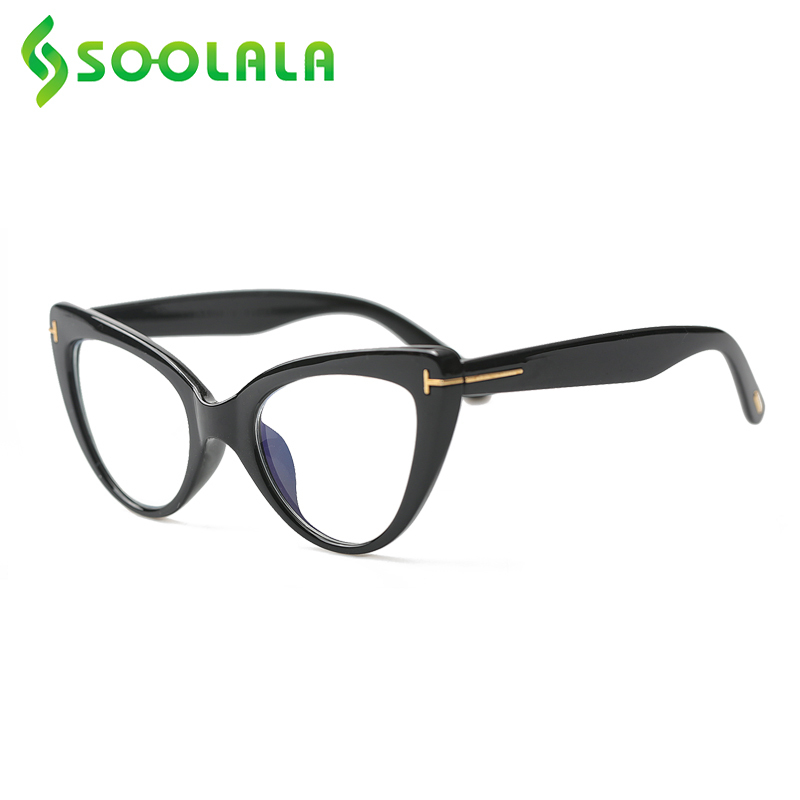 SOOLALA Cat Eye Anti Blue Light Reading Glasses Women Prescription Computer Eyeglasses Frame Female Reader 0 5 to 4 0 220705