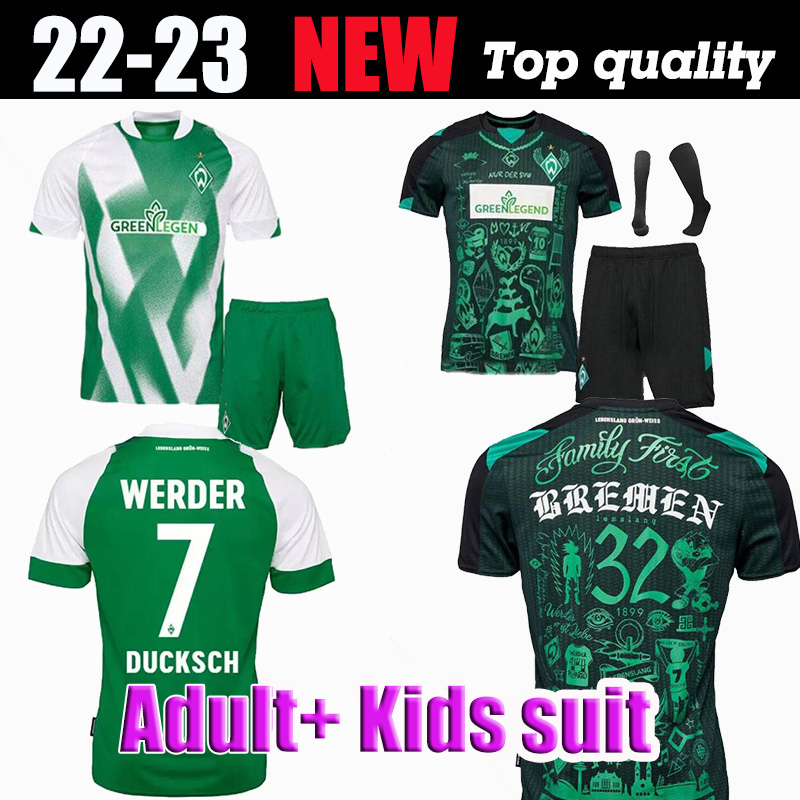 adult suit 22 23 Werder Bremen Soccer Jerseys Special Version Marvin Ducksch Leonardo Bittencourt BLACK GREEN How Deep is Your Love Football Shirt Kids Kit uniform
adult suit 22 23 Werder Bremen Soccer Jerseys Special Version Marvin Ducksch Leonardo Bittencourt BLACK GREEN How Deep is Your Love Football Shirt Kids Kit uniform
