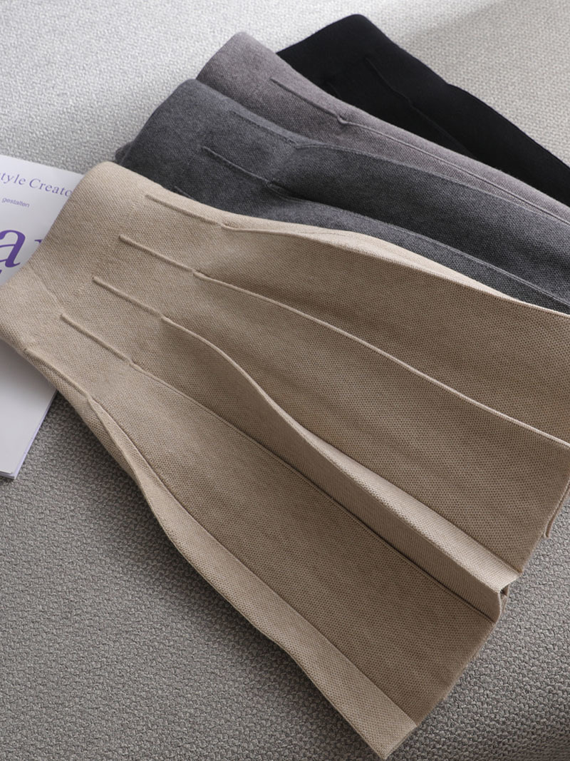 Ezsskj Autumn winter a-line thick short SWEATER Skirt Women good quality cute pleated mini skirt female elegant knit 220408