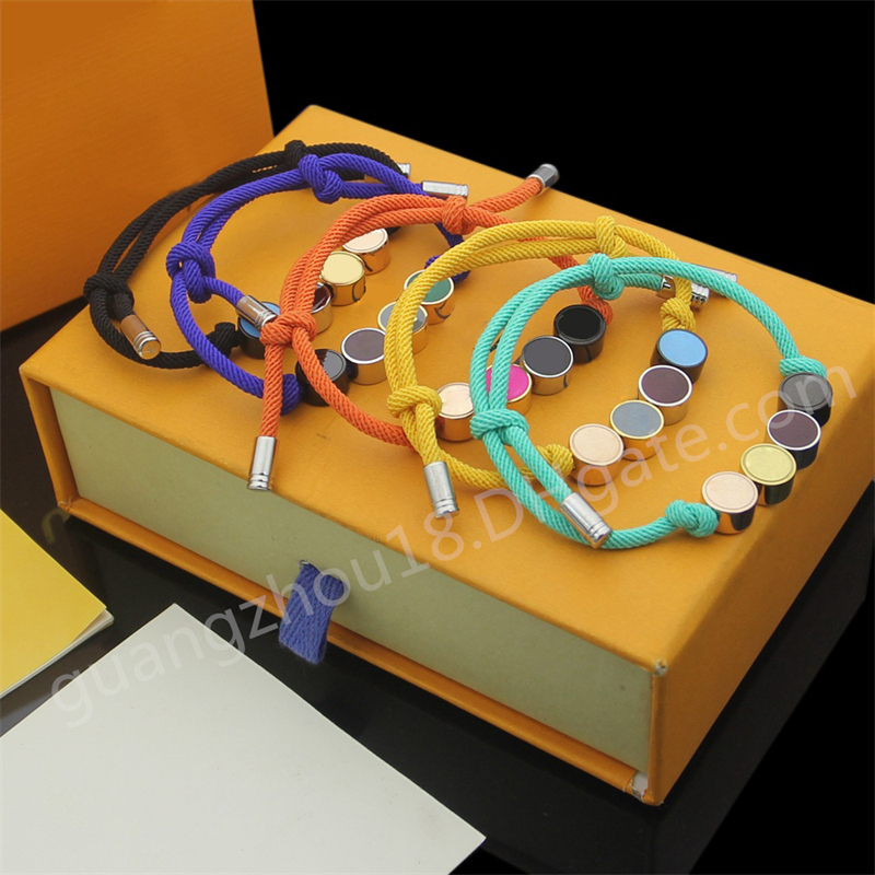 Fashion 6 Colors Mutilcolor Corded Bracelet with String Beads Colorful Rope Bracelets In Gift Retail Box SL01