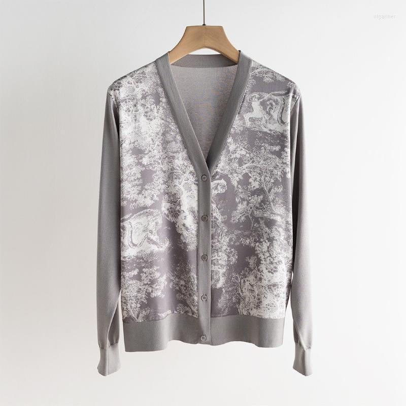 Women' Knits & Tees Fashion Autumn Knitted Cardigans Women V-neck Long Sleeve Jacquard Flower Pattern Sweet Loose Silk SweaterWomen' Olga2, Gray
Women' Knits & Tees Fashion Autumn Knitted Cardigans Women V-neck Long Sleeve Jacquard Flower Pattern Sweet Loose Silk SweaterWomen' Olga2, Gray