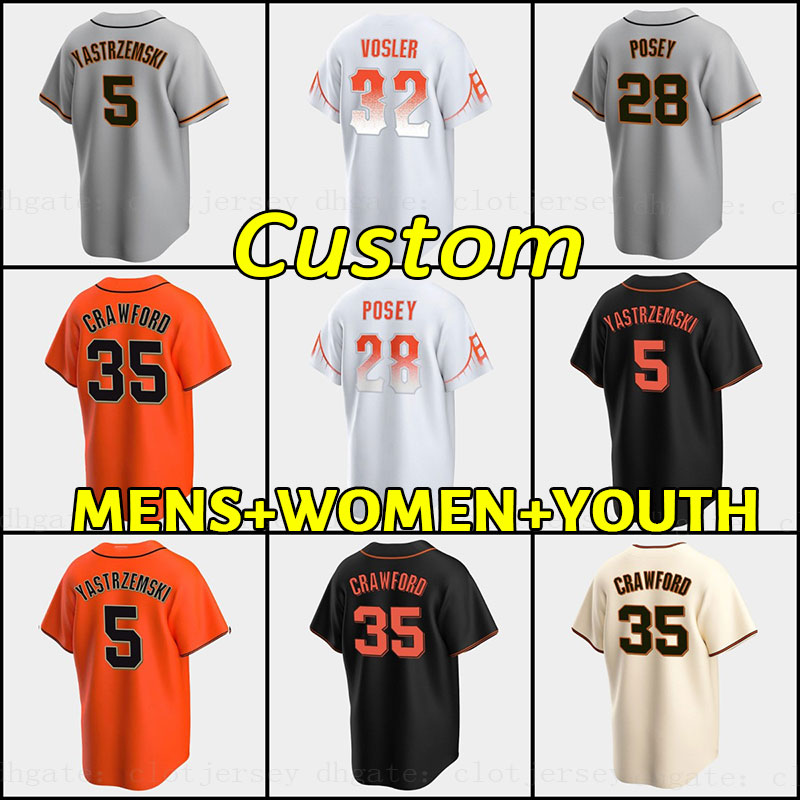 SF Giants Custom 28 Buster Posey Jerseys 35 Crawford Brandon Belt Will Clark Willie Mays Willie McCovey Blank Quality Throwback orange black white baseball jerseys, As shown
SF Giants Custom 28 Buster Posey Jerseys 35 Crawford Brandon Belt Will Clark Willie Mays Willie McCovey Blank Quality Throwback orange black white baseball jerseys, As shown