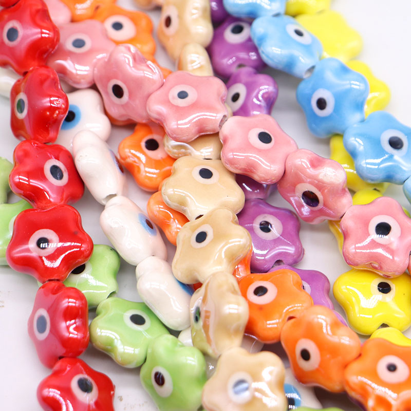 100pcs 14mm Flower Shape Eye Ceramic Beads DIY Loose Spacer Ceramics Bead For Jewelry Making Bracelet Necklace Fashion Cute
100pcs 14mm Flower Shape Eye Ceramic Beads DIY Loose Spacer Ceramics Bead For Jewelry Making Bracelet Necklace Fashion Cute