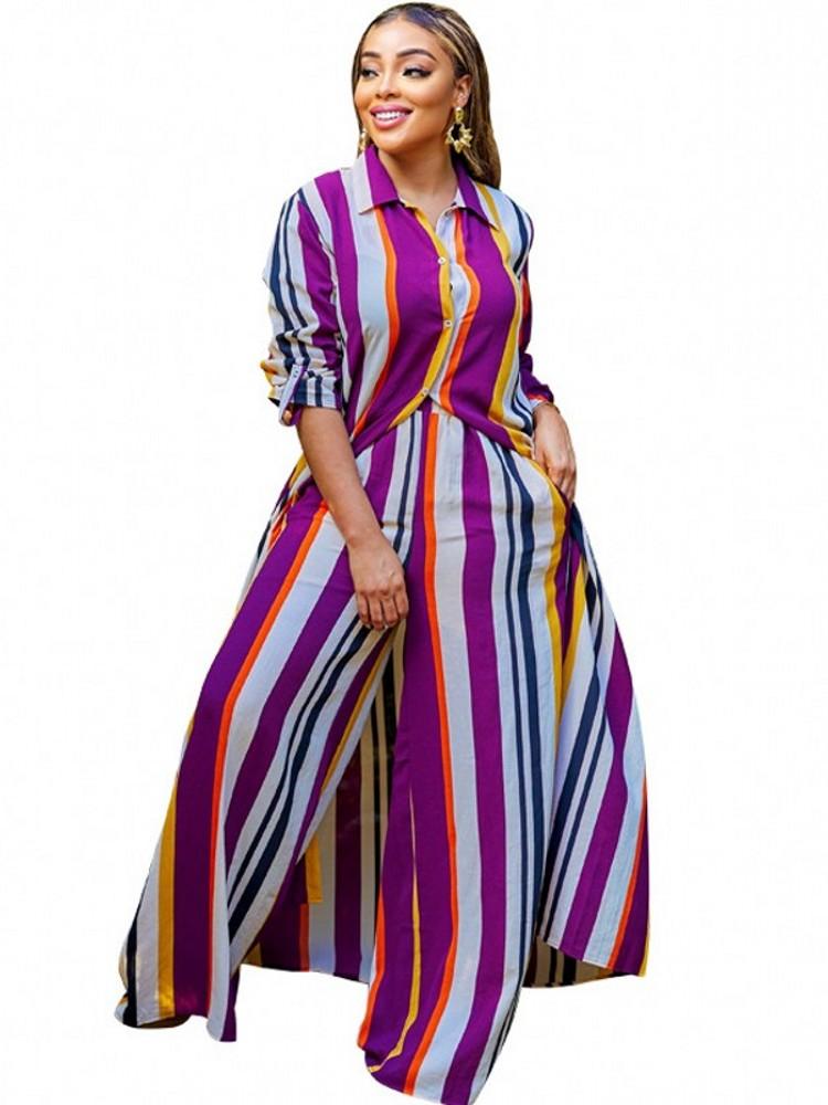 Women' Two Piece Pants Women Set Long Shirt Robes Tops And Wide Leg Pant Suits Sets Autumn Colorful Striped Print Streetwear Outfits 2022Wo, Multi
Women' Two Piece Pants Women Set Long Shirt Robes Tops And Wide Leg Pant Suits Sets Autumn Colorful Striped Print Streetwear Outfits 2022Wo, Multi