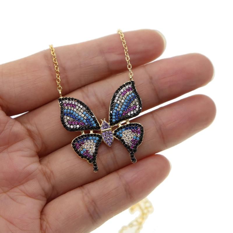 Chains Elegant Butterfly Charm Chain Necklaces Paved Colorful Cz Animal Pendant Necklace Women Fashion Dainty Party GiftsChains
Chains Elegant Butterfly Charm Chain Necklaces Paved Colorful Cz Animal Pendant Necklace Women Fashion Dainty Party GiftsChains