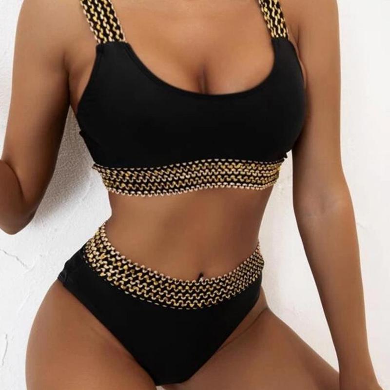 Women' Swimwear Women Bikini Simple Sleeveless Off Shoulder Swimsuit Ladies Quick Dry For Beach, Black
Women' Swimwear Women Bikini Simple Sleeveless Off Shoulder Swimsuit Ladies Quick Dry For Beach, Black
