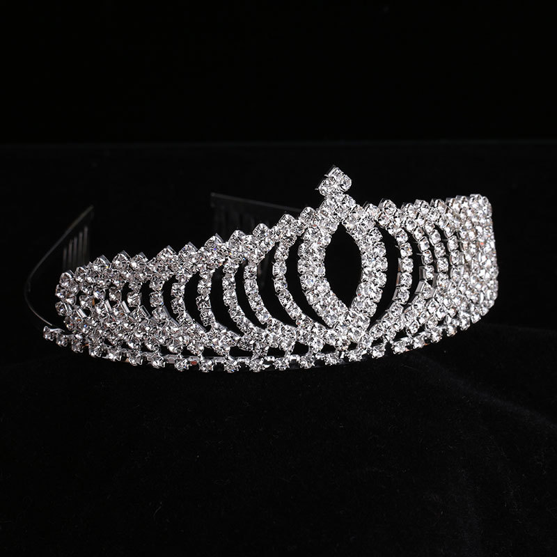 Hair Hoop Crown Rhinestone Tiara with Comb Child Head Pieces High-grade Crystal Sier Jewelry Diamond of the Girls 0516
