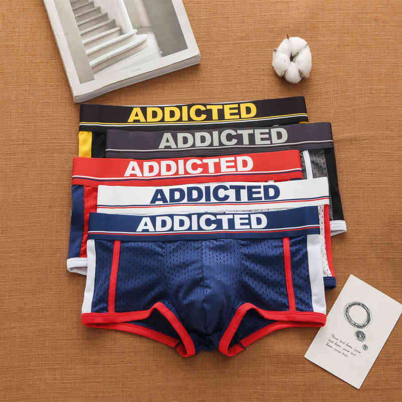 Addicted Men Underwear Sexy Low Waist Breathable Ice Mesh Holes Comfortable Tide Boxers Jockstrap Swimwear Men Nylon, Black
Addicted Men Underwear Sexy Low Waist Breathable Ice Mesh Holes Comfortable Tide Boxers Jockstrap Swimwear Men Nylon, Black