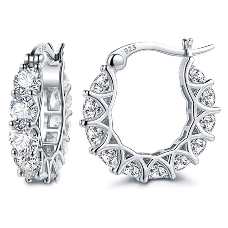 Stud 2022 Arrival Earrings For Women French Full Zircon U-shaped Fashion Jewelry Wedding Geometric Wholesale Trend