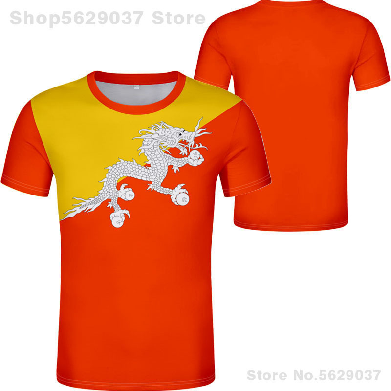 Bhutan T Shirt Free Custom Made Name Number Btn Country T-shirt Bt Black Nation Flag Kingdom Diy Red College Print Po Clothes 220702
