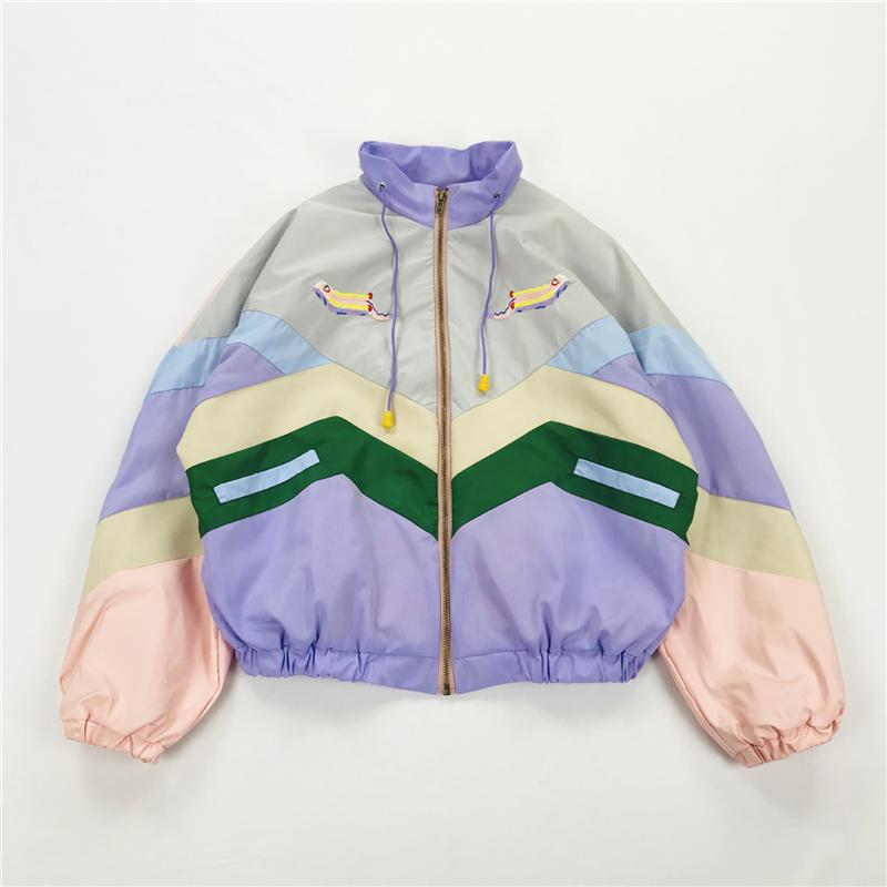 Women's Jackets Women Pastel Bomber Jacket Cute Cartoon Villain Embroidery Color Block Duster Souvenir Japanese Preppy Girl Spliced Style
Women's Jackets Women Pastel Bomber Jacket Cute Cartoon Villain Embroidery Color Block Duster Souvenir Japanese Preppy Girl Spliced Style
