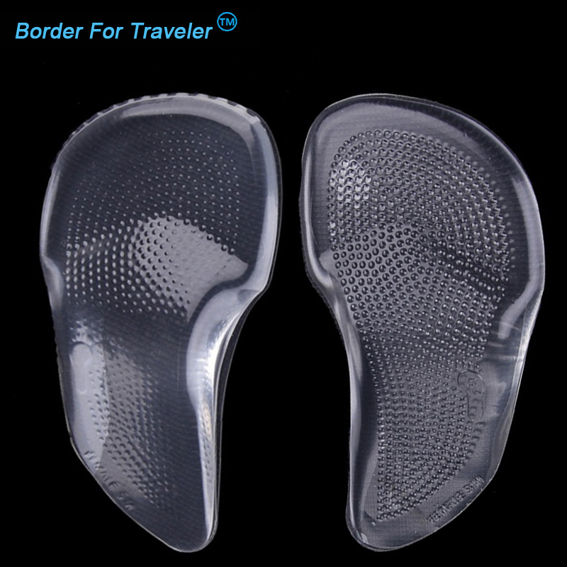 2 pairs= 4 pieces silicone gel ortic arch pad arch support insole flat foot feet care relieve pain orthopedics insert 220505