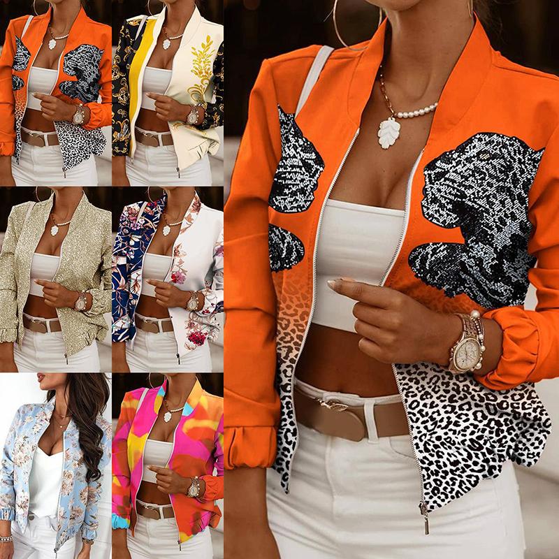 Women' Jackets 2022 Autumn Winter Zipper Cardigan Long Sleeve Coat Fashion Casual Pirnt Slim High Street Woman Outwear, Sky blue
Women' Jackets 2022 Autumn Winter Zipper Cardigan Long Sleeve Coat Fashion Casual Pirnt Slim High Street Woman Outwear, Sky blue