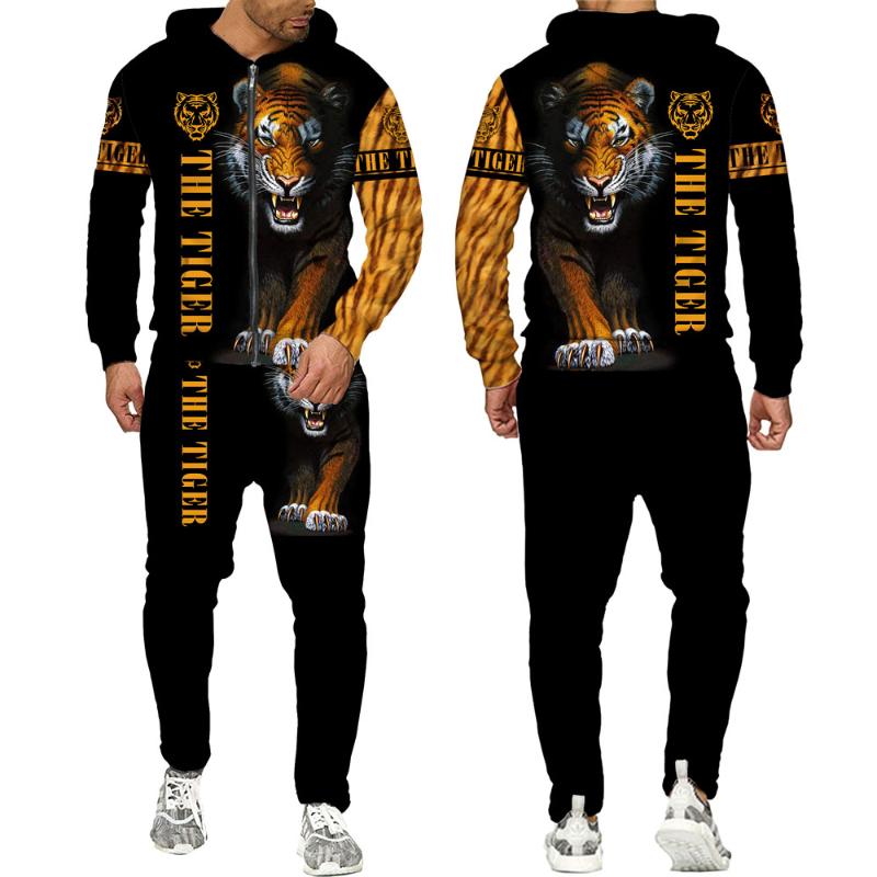 Men's Tracksuits Zipper Tracksuit Cool 3D Tiger Printed Hoodies Pants Suits Fashion Mens Casual Pullover Sweatshirts Streetwear Set, Gray
Men's Tracksuits Zipper Tracksuit Cool 3D Tiger Printed Hoodies Pants Suits Fashion Mens Casual Pullover Sweatshirts Streetwear Set, Gray
