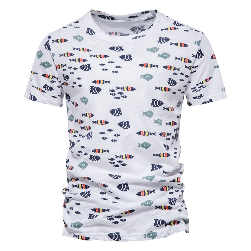 AIOPESON Fish Printed Summer 100% Cotton Mens Tshirts Slim Short Sleeve Oneck Tops Tees Shirts for Men Hawaii Men Clothing 220704, White
AIOPESON Fish Printed Summer 100% Cotton Mens Tshirts Slim Short Sleeve Oneck Tops Tees Shirts for Men Hawaii Men Clothing 220704, White