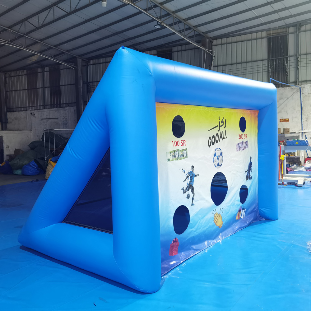 Commercial 0.55mm PVC Tarpaulin Inflatable Soccer Gate Football Kick Shooting Game Penalty Shootout For Sale